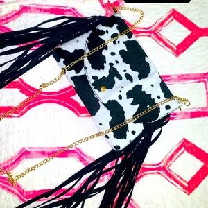 cowprint cross body purse